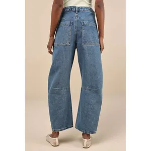 Steve‎ Madden Haniel High-Rise Barrel-Leg Jeans Womens ~Small/medium Blue Denim thumbnail 2