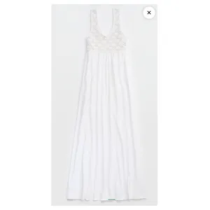 Aerie White Boho Crochet Bodice Midi Dress Sleeveless Flowy Summer Beach M NWT thumbnail 3