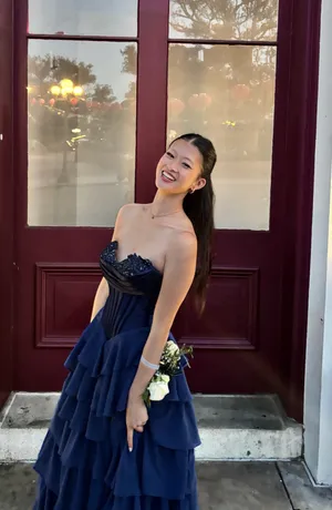 Kiss Prom Navy Blue Prom Dress thumbnail 2