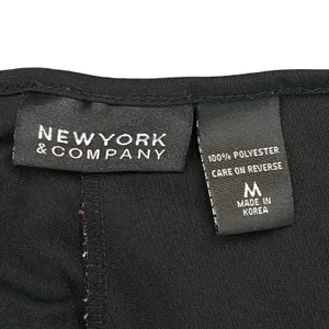 New York & Company Women Shift Dress Y2K Black Ruched V-Neck Flutter Sleeve M‎ thumbnail 4