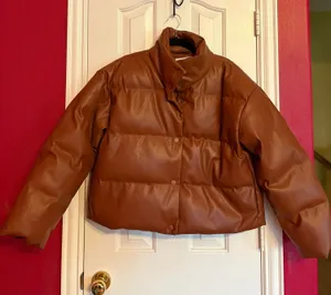 Brown puffer jacket thumbnail 1
