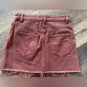 Free People We the Free Virgo Denim jean Mini zip up Skirt mauve‎ size 27 thumbnail 4