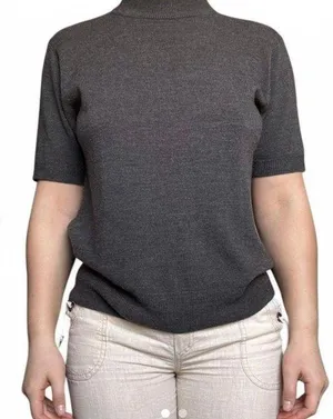 Sag Harbor Gray Mock Neck Short Sleeve thumbnail 1