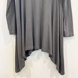 Bryn Walker Lora Blouse Size Large Gray‎ Asymmetrical Tunic Top Lagenlook Goth thumbnail 7