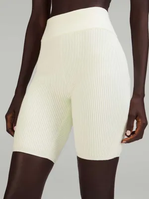 Lululemon Ribbed Knit High-Rise Short Size 8 Sweater Cream 8" thumbnail 1
