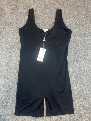 NWT Ripe Maternity Luxe Knit Short Bodysuit Romper Black - Small thumbnail 3