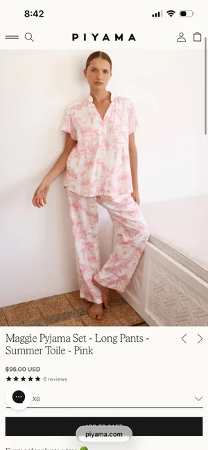 Piyama Pajama Set Pink Size M thumbnail 2