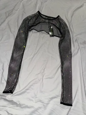 Dolls Kill Club Exx Fishnet Rhinestone Shrug thumbnail 2