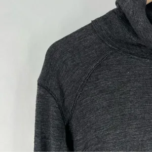 WeThe Free Raw Edge Split Back‎ Long Sleeve Burnout Knit Turtleneck Top thumbnail 3