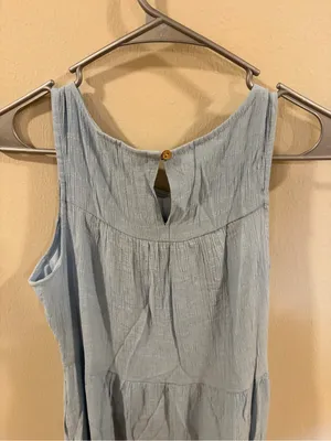 Light Blue Tiered Midi Sleeveless Dress - Size Small thumbnail 3