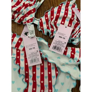 wild fable Red & White Stripe Star Reversable Two-Piece Bikini Size Medium New thumbnail 3