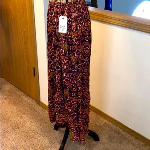 Billabong maxi skirt abstract printed browns, blue, pink & white size M NWT thumbnail 4