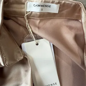 Commense Elegant Satin Old Money Pleated Long Sleeve Blouse Champagne Small thumbnail 5