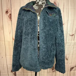 Pendleton sherpa zip up plaid mid weight soft fleece collared sweater jacket thumbnail 1