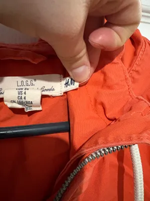 H&M LOGG Orange Hooded Lightweight Jacket thumbnail 6