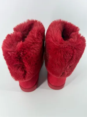 GBG Los Angeles Aleya G by Guess Red Faux Fur Cold Weather Winter Boots Women 6M thumbnail 9