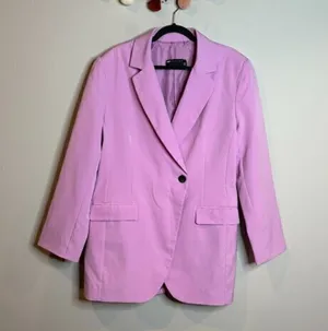 ASOS lilac asymmetrical blazer jacket thumbnail 1