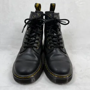 Dr. Martens Zavala Black Leather Combat Boots Womens‎ Size 5 USL AW004 Round Toe thumbnail 3