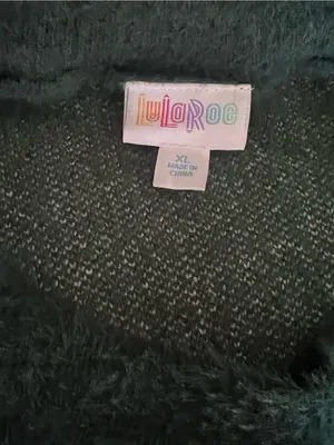 Lulus LuLaRoe Forest Green Fuzzy Bow Sweater XL Cozy Plush Pullover thumbnail 8
