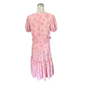 Love Shack Fancy X Target Pink Floral Tiered Ruffle Dress Size 12 thumbnail 2