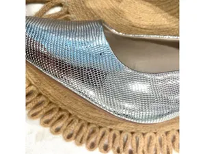French Connection Quinn Slingback Kitten Heel Size US 9 Silver Metallic thumbnail 5