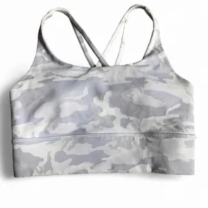 Lululemon ENERGY BRA LONG LINE RIB INCOGNITO CAMO ALPINE WHITE MULTI SZ 6 EUC. thumbnail 3