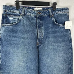 NEW‎ We The Free People Deep Trance Mid Rise Dropped Boyfriend Jeans Size 32Long thumbnail 2