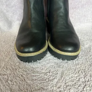 DV Dolce Vita Rango Black Lug Sole Chelsea Ankle Boots Croc Embossed Heel 8 thumbnail 7