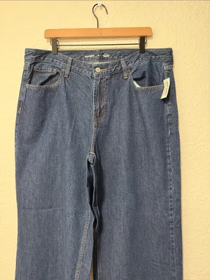 NWT OLD NAVY Mid Rise WOW Baggy Wide Leg Blue Jeans Size 16 thumbnail 2