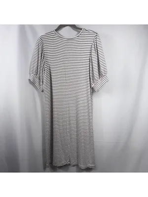 Daily Ritual Large Black White Striped T-Shirt Dress thumbnail 6