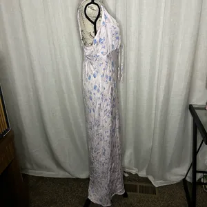 Women's XXL Wild Fable Light Pink Floral Maxi Slip Dress with Blue Flowers thumbnail 2