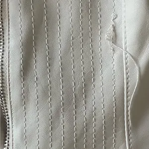 BLANK NYC leather cream motto asymetrical jacket thumbnail 3