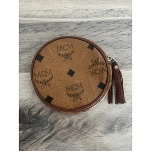 Mcm Vintage Round Coin Purse Wallet Monogram Visetos Circle Pouch thumbnail 2
