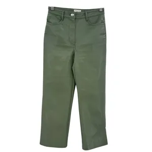 Aritzia Wilfred The Melina Pants Vegan Leather Cropped‎ Sage Green Size 00 thumbnail 3