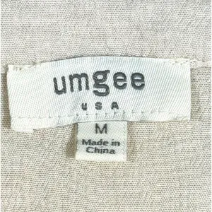 Umgee Embroidered Peasant Boho Blouse Tassel Tie Cream Bohemian Top M thumbnail 5