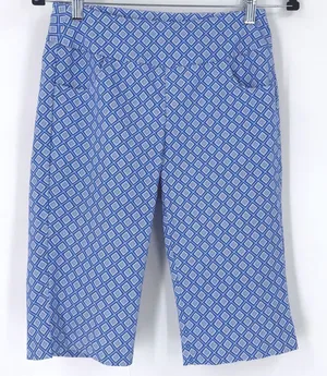 LuLu-b Womens Size 4 Blue Geometric Print Capri‎ Pants Cropped Leg UPF thumbnail 1
