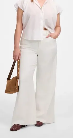 Madewell The Plus Curvy Pieced Barrel-Leg Jean in tile‎ white size 20 20W NWT thumbnail 1