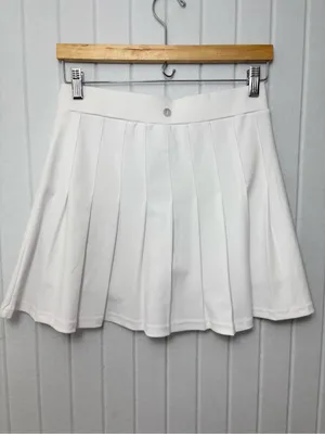 INDERO‎ White Pleated Tennis Skirt- Skort Size L thumbnail 3