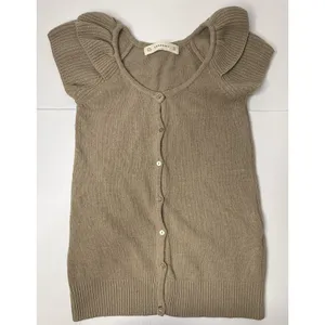 ZARAKNIT Cardigan Ruffle Sleeve Tan Size M Boho Chic Angora Wool Girlhoodcore thumbnail 11