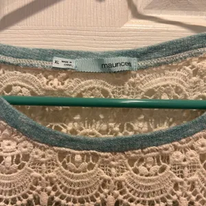 Maurices Womens XL Top Blue‎ Crochet Lace Crew Neck 3/4 Sleeve Pullover thumbnail 3