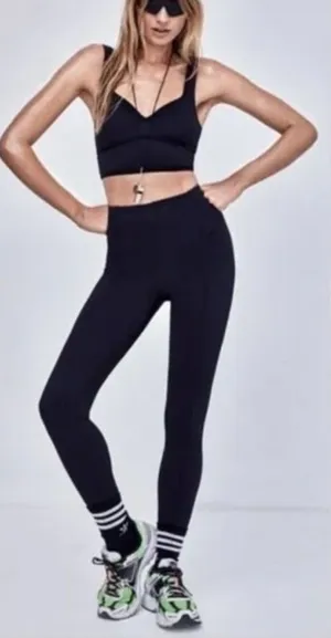 For Love & Lemons‎ Black Peyton Ribbed Leggings 24” Size M thumbnail 1