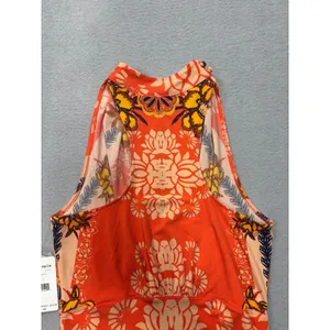 Free People Halter Top Small Cherry on Top Red Combo Floral Keyhole Boho New thumbnail 4