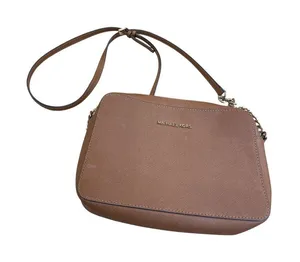 Michael Kors Womens Brown Leather Small Crossbody Purse SKU 8228 thumbnail 1