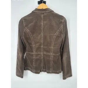 Department of Peace Corduroy Blazer Jacket Women XS Brown Boho Western Earthy thumbnail 3
