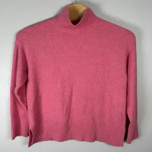 J Crew Sweater‎ Womens Large Barbie Pink Knit Extra Soft Yarn Mock Neck Pullover thumbnail 1