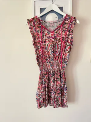 Natural Life Lyla Smocked Mini Dress Pink Palms XS thumbnail 2