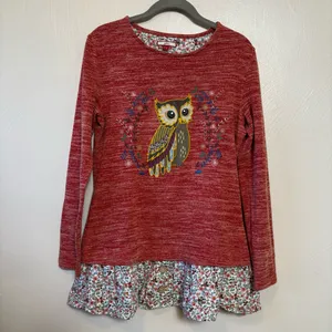 Joe Browns Women’s Shirt Tunic Owl‎ Embroidery Floral Cotton Blend Orange Size 8 thumbnail 2