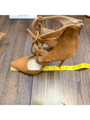Shoe Republic LA Tan Suede Gladiator Styled Stiletto thumbnail 10