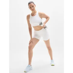 Athleta S Flex Spacer Tipped Sports Bra Bright White Aqua Blue Small Cup D-DD thumbnail 3