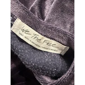 We The Free Free People Women Plum Purple Velour Oversized Scoop Back Top Small thumbnail 4